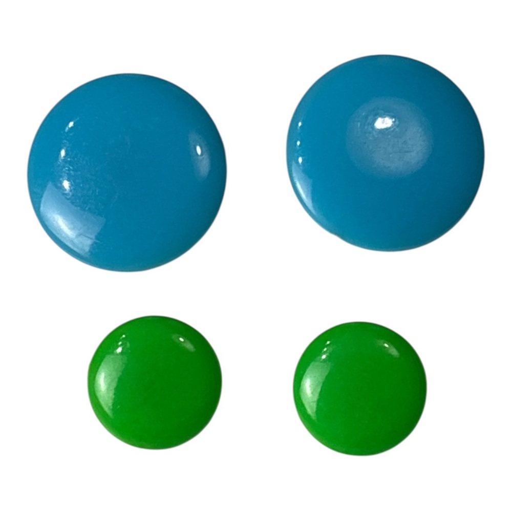 Vintage Blue and Green Round Stud Earrings